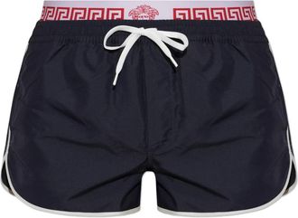 Versace Zwemshorts met Dubbele Tailleband - Heren - Strandmode - Blauw - S - Katoen - Badmode