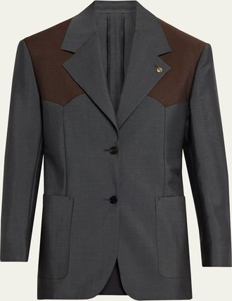 Versace Wool Colorblock Jacket