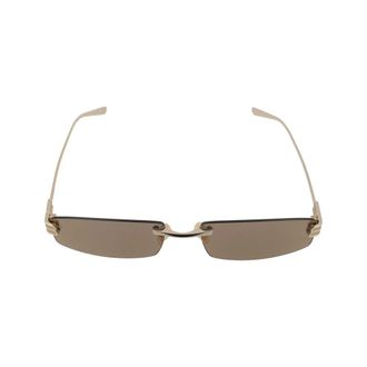 Balenciaga Bb0488S Rechthoekige Zonnebril - Heren - Accessoires - Geel - Maat: 62 MM