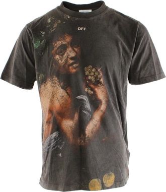 Off-white T-Shirts, male, Brown, Size: XS Bacchus Slim Tee