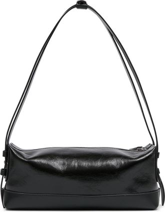 Maison Margiela Small Belt Leather Baguette Shoulder Bag in Black/Black at Nordstrom