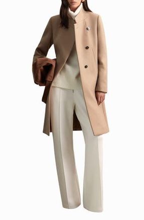 Reiss Max Wool Blend Coat in Camel at Nordstrom Rack, Size 14 Us / 18 Uk