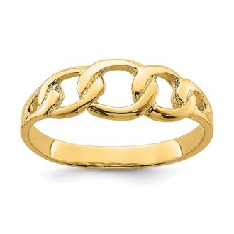 Diamond2Deal 14k Yellow Gold Polished Chain Link Ring