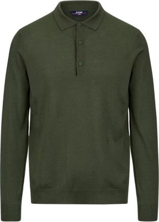 K-Way Merino Wolmix Polo Shirt - Heren - Polos - Groen - S - Wol - Tops