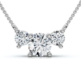 Pompeii3 1Ct Diamond 3-Stone Pendant Necklace 14k Gold Lab Grown