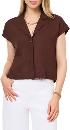 Scotch & Soda Short Sleeve Linen Blend Button-Up Top in Puce at Nordstrom Rack, Size X-Small