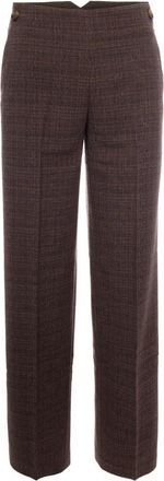 Liu Jo Wijde broek - Dames - Wijde Broeken - Bruin - M - Polyester - Broeken