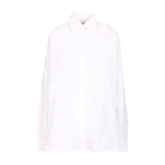 Dries Van Noten Camicia oversize a righe in popeline di cotone - - Blouses & Shirts - Donna - Bianco - S