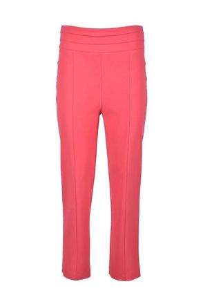 Patrizia Pepe Cropped Fuchsia Trousers with Structured Waistband and Tailored Fit