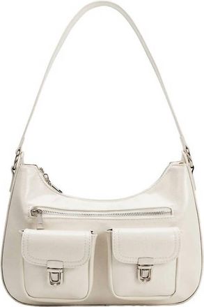 Melie Bianco Womens Fawn Leather Shave Bag In Bone