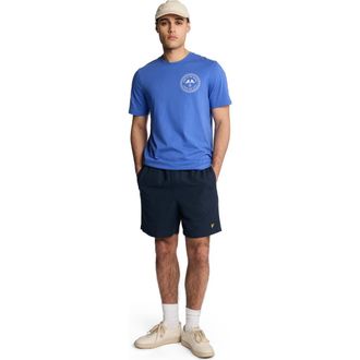 Lyle & Scott Linen Deck Shorts in Dark Navy at Nordstrom, Size Xx-Large