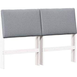 vidaXL Cabecero Tapizado Gris Claro 160 Cm Madera De Pino Macizo Vidaxl