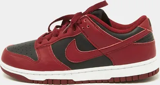 Nike Red/black Leather Dunk Low Top team Red Sneakers