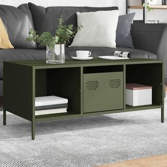Berkfield Home Coffee Table Olive Green 101.5x50x43.5 cm Cold-rolled Steel