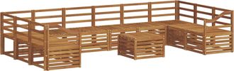vidaXL Conjunto De Sof&aacute;s De Exterior 11 Uds. Natural Vidaxl