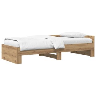 vidaXL Estructura De Cama Con Cabecero Roble Artisan 80 X 200 Cm Vidaxl