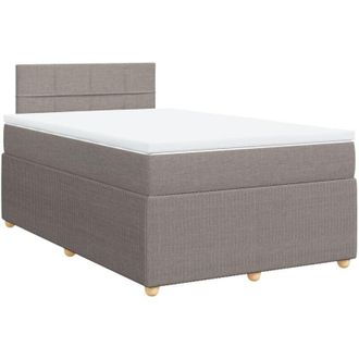 vidaXL Cama Box Spring Con Colch&oacute;n Tela Gris Taupe 120x200 Cm Vidaxl