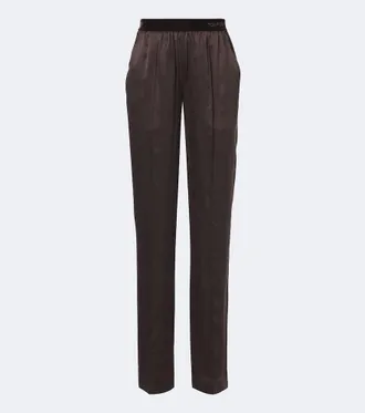 Tom Ford Pantaloni regular in raso di seta
