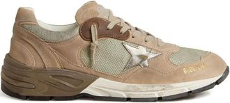 Golden Goose Beige Silver Lace-Up Sneakers