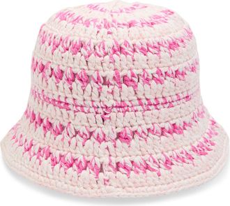 Ganni Logo Crochet Cotton Bucket hat - Multicoloured - XS/S