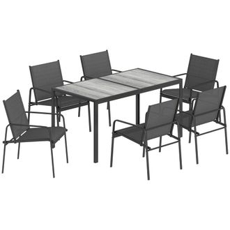 OUTSUNNY Conjunto de jard&iacute;n 150x80x74 cm negro