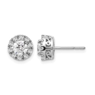 Diamond2Deal 14k Gold 1 ct Lab Grown Diamond Complete Stud Earrings VS Clarity, G-H Color
