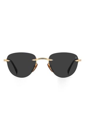 David Beckham 51mm Rimless Square Sunglasses in Gold/Black/Grey at Nordstrom