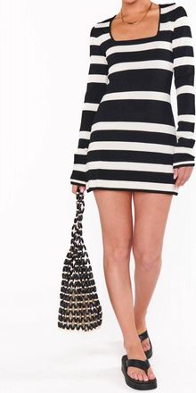 Show me your Mumu Erika Stripe Mini Dress In Black/white
