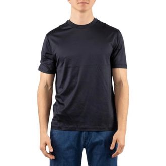 Emporio Armani T-shirt met ronde hals - Heren - T-shirts - Blauw - 3XL - Katoen - Tops