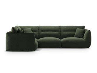 CXL by Christian Lacroix Sof&aacute; esquinero modular 5 plazas tejido estructural verde musgo