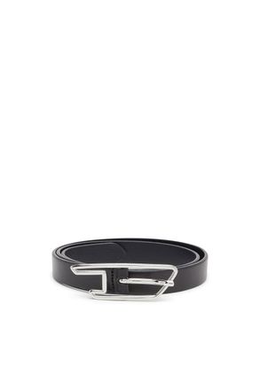 Diesel 2cm belt in pull-up leather with D buckle - Belts - Woman - Black