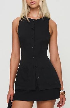Princess Polly Mystick Button-Up Vest in Black at Nordstrom Rack, Size 0