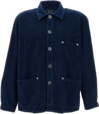 B.D. Baggies Blue Utility Cotton Corduroy Overshirt Jacket