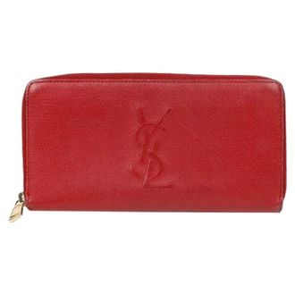 Saint Laurent Pre-owned Wallets, female, Red, Size: ONE SIZE Pre-owned Monogram Zip Long Wallet 352904