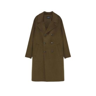 Yves Salomon Manteau - Heren - Mantel - Groen - S - Wol - Jassen