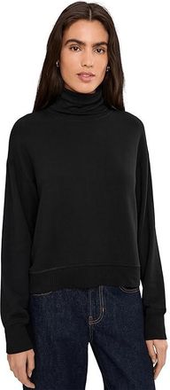 Splendid Supersoft Trim Turtleneck Womens Sweatshirt Black : XL (Womens 14-16), Elastane/Viscose