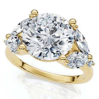 Pompeii3 3 3/4Ct Certified Diamond Engagement Ring 14k Gold Lab Grown
