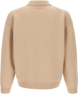 Maison Kitsun&eacute; Fox Head Intarsia Sweater - Beige