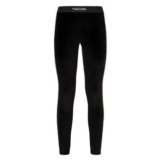 Tom Ford Leggings, female, Black, Size: XS Velvet Leggings