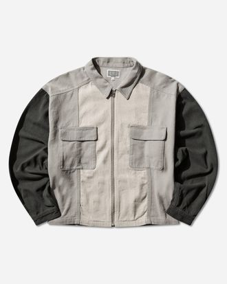 Cav Empt Men s Stripe Cut Short Shirt Jacket Grey