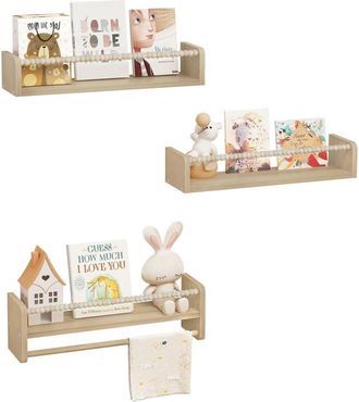 Woltu Librer&iacute;a De Pared Infantil, 50 Cm, Juego De 3 Estanter&iacute;as Para Libros Para Habitaci&oacute;n Infantil - Woltu