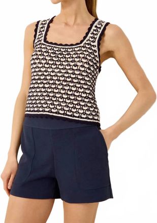 Marie Oliver Ella Square Neck Top In Navy