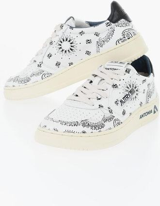 Autry Low Leather Sneakers with Bandana Print size 42