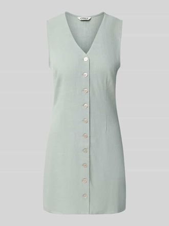 Only Tailliertes Freizeitkleid aus Viskose-Leinen-Mix Modell SIESTA in Schilf, Gr&ouml;&szlig;e XL