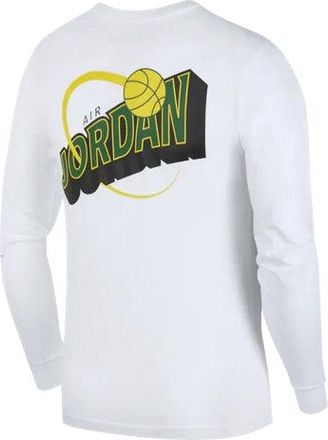 Nike Jordan Air Jordan Legacy AJ10 Alphabet Logo Printing Long Sleeves White CT0736-100