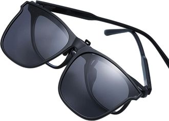 Generic Clip on Sunglasses Over Prescription Glasses - Polarized Clip-On Sunglasses, Easy Clip-On Shades | Lightweight Rimmed Eyewear, Clip-On Lenses for Eyeg