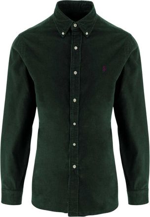 Polo Ralph Lauren Ribbed Velvet Shirt - Heren - Casual Overhemden - Groen - XL - Katoen - Overhemden
