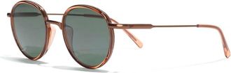 Sunski Womens Baia Round Sunglasses In Copper Forest