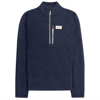 Amundsen & Scott Mens Hut Half Zip Sweater In Faded Navy