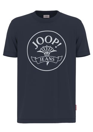 Joop Kurzarmshirt JOOP JEANS Aleko, Herren, Gr. S, blau (dunkelblau), Single Jersey, Obermaterial: 100% Baumwolle, gemustert, mehrfarbig, klassisch normal,